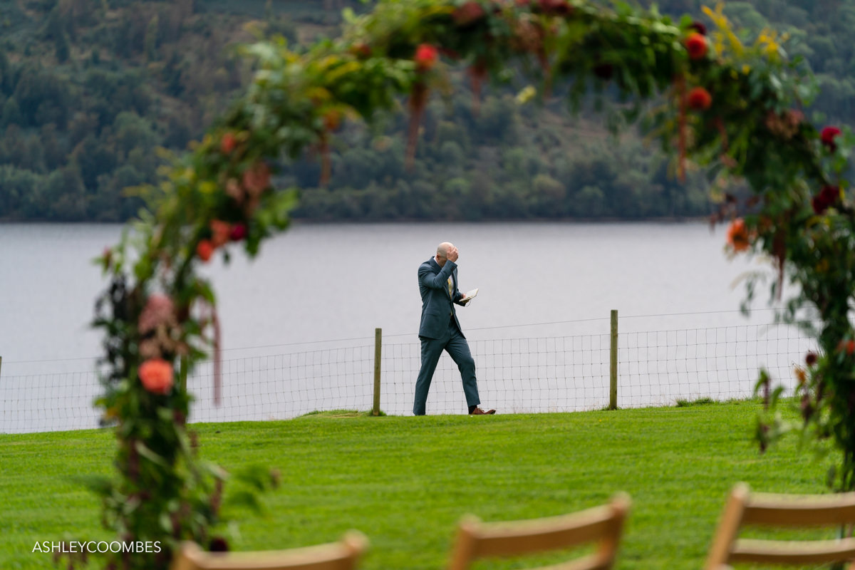 Groom nerves Boreland Loch Tay wedding