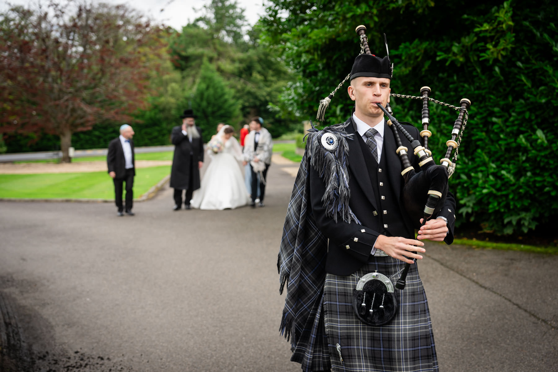 jewish wedding scottish piper