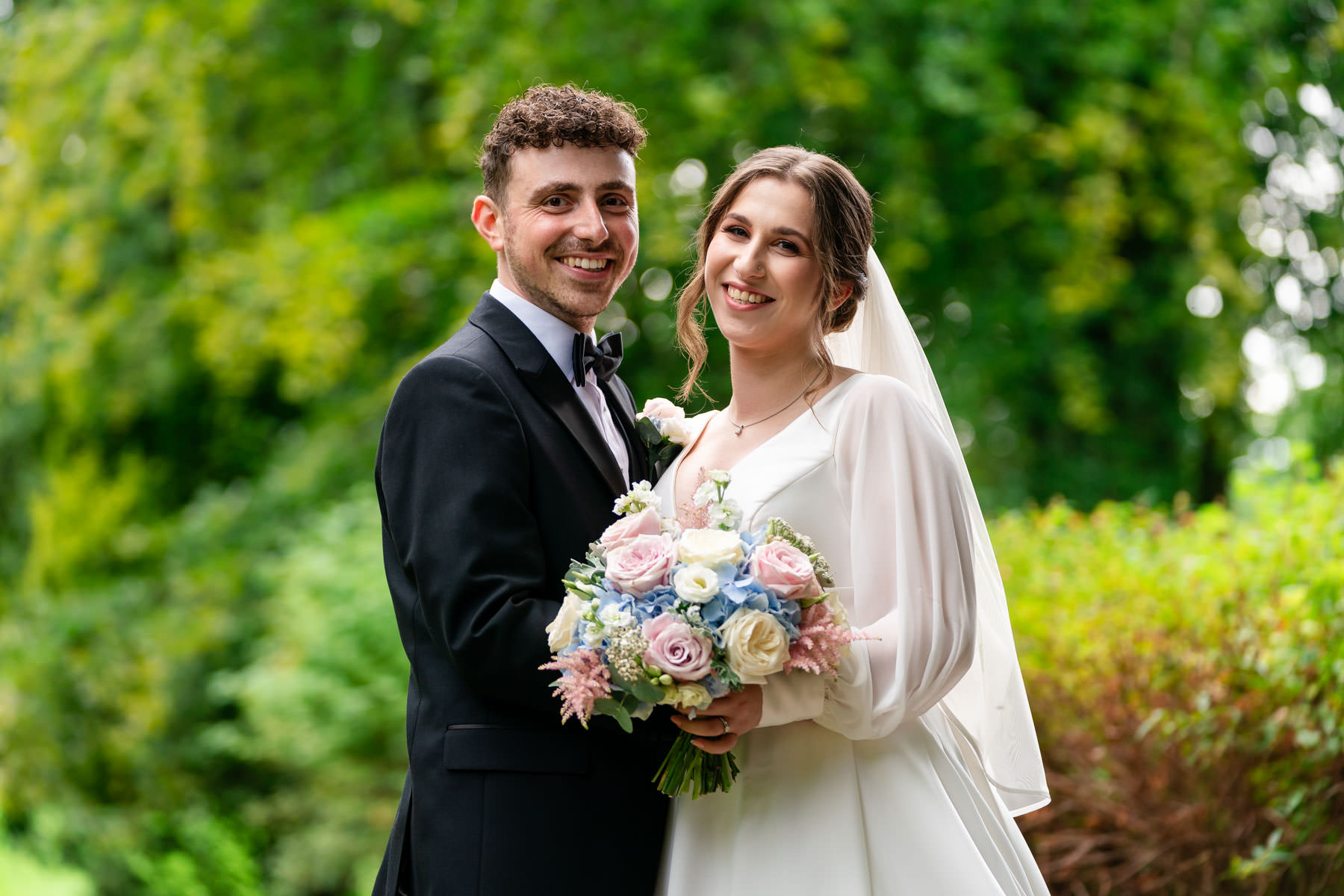 Jewish wedding at Mar Hall bride and groom portrait