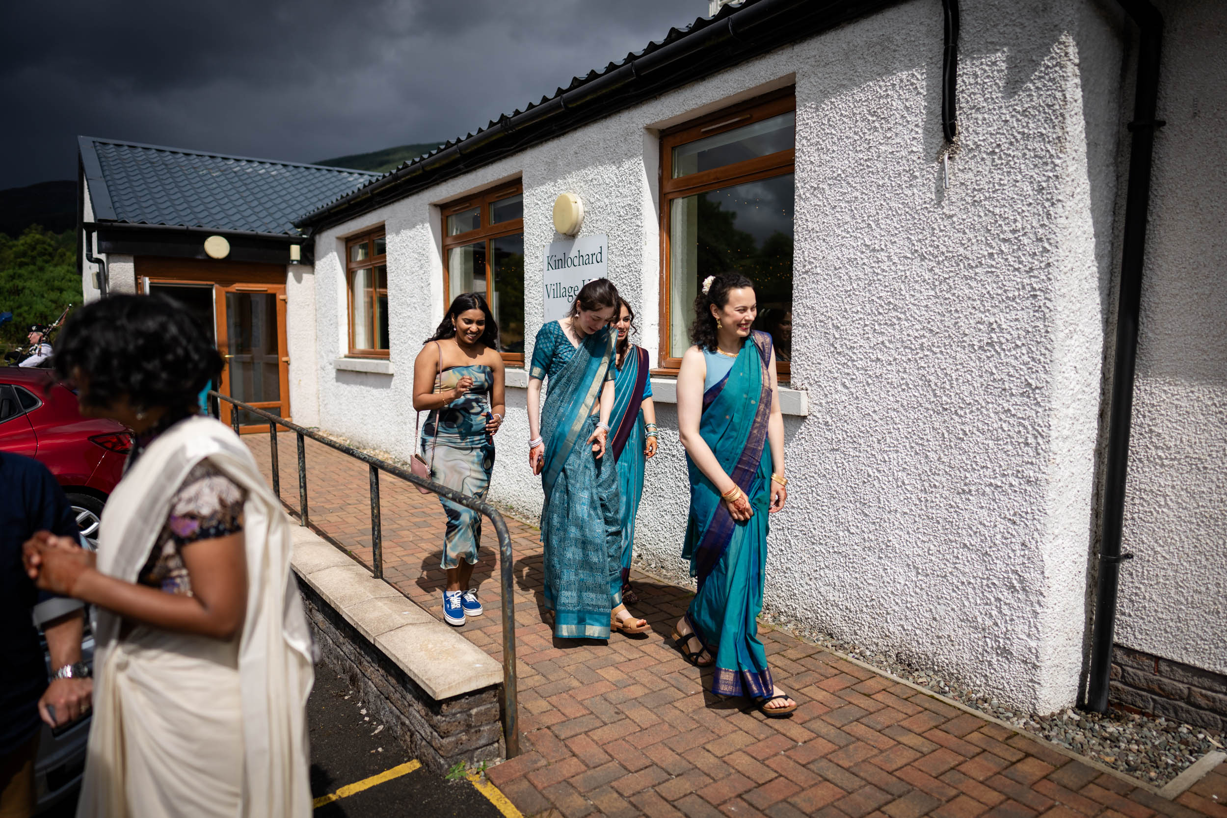 Bridesmaids in saris