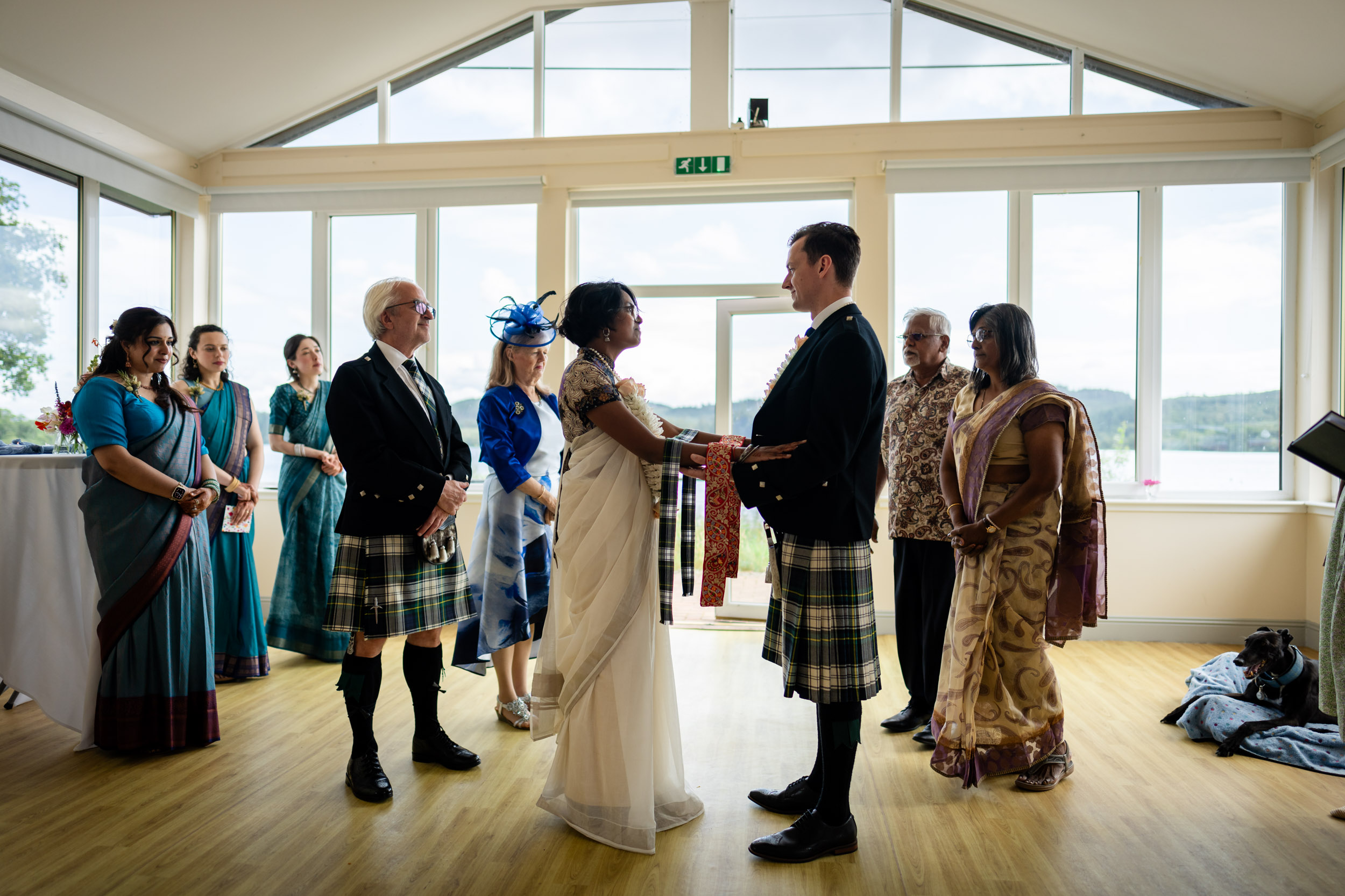 handfasting at Scottish Indian wedding