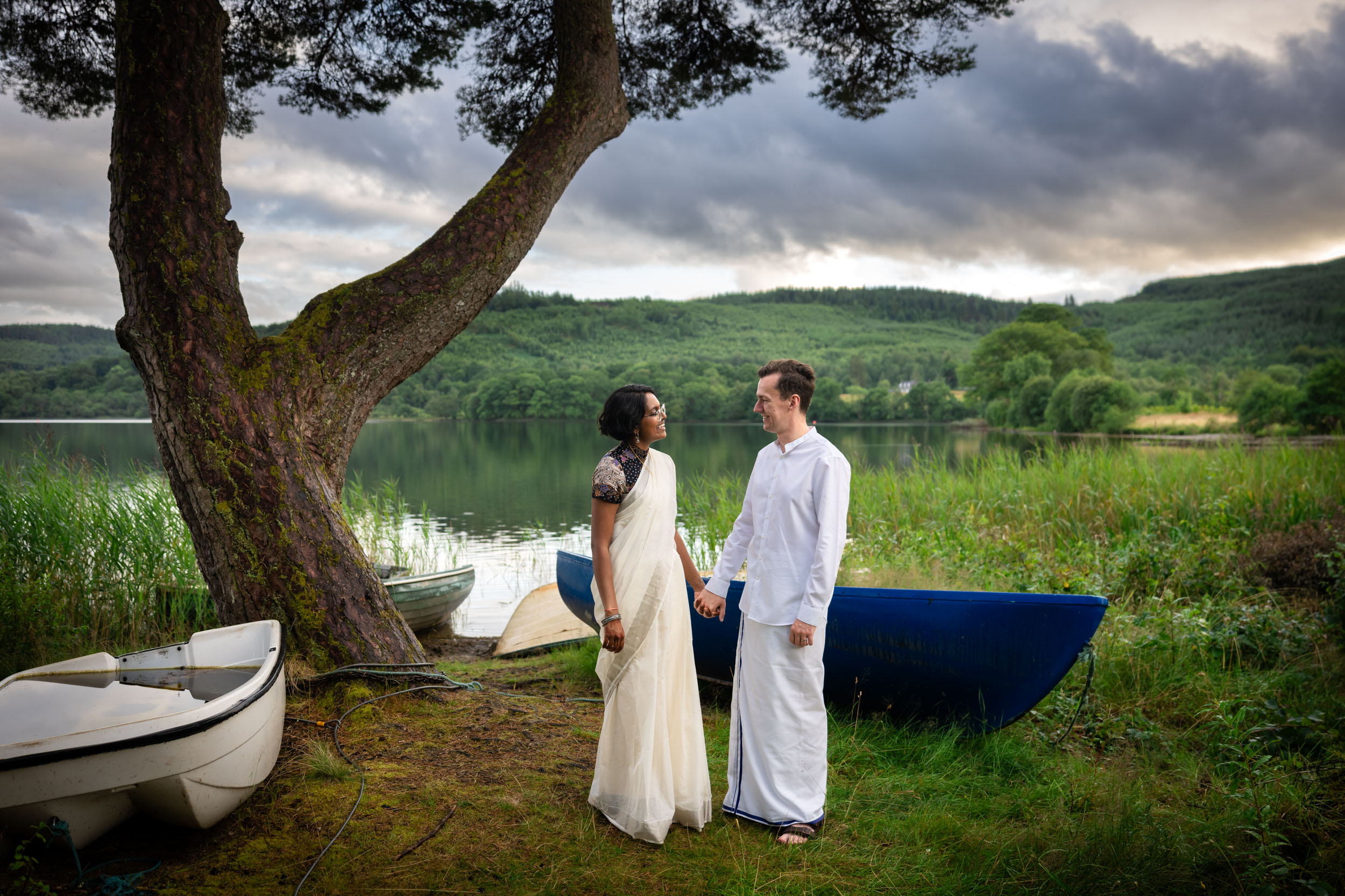 Scottish Indian wedding portraits Loch Ard